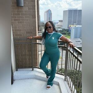 PLAYBOY 2 piece Pants Set- Green M/L